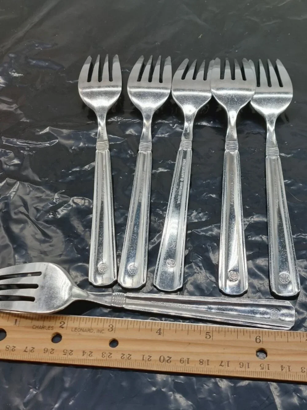 Pfaltzgraff Flatware 6 Salad Forks 6.5
